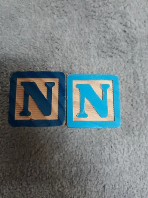 $5 • Buy Vintage Wooden Alphabet Block Letter N Crafts