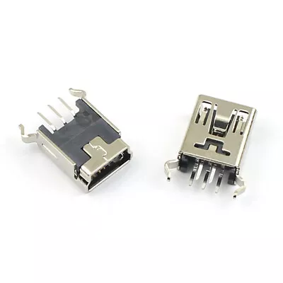 10Pcs Mini USB 5 Pin Type B Female PCB Socket Connector 180 Degree 5P Mount Jack • $1.99