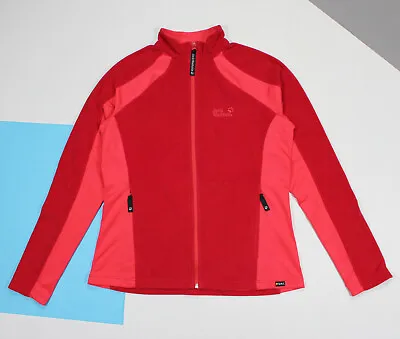 Women's Jack Wolfskin Dynamic Full Zip Fleece Top Base Layer TANGO RED (size L) • £11.57