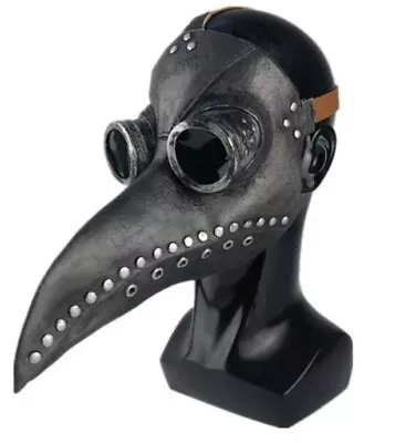 Plague Doctor Mask - Halloween - Bird Long Nose Beak - Pleather Steampunk - Blac • $42.99