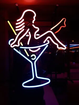 Cocktails Martini Cup Girl 24 X16  Neon Sign Lamp Light Nightlight Decor Beer • $212.70