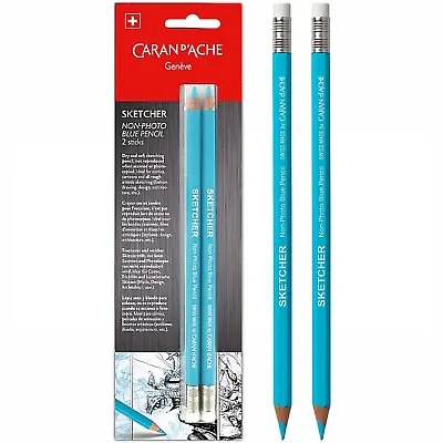 Caran D'Ache Sketcher Pencil Non Photocopy Blue Pencil Cartoon Faison Design Art • £6.29