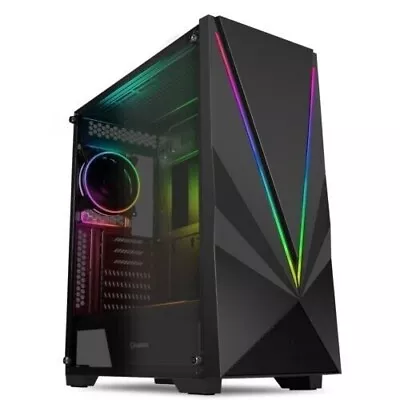 GameMax Venus Mid ATX Gaming PC Case 1x Ring Fan ARGB LED Tempered Glass Panel • £50