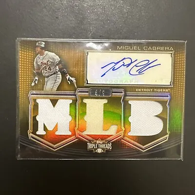 2010 Triple Threads Miguel Cabrera Autograph Gold Relic 4/9  Tigers Triple Crown • $199
