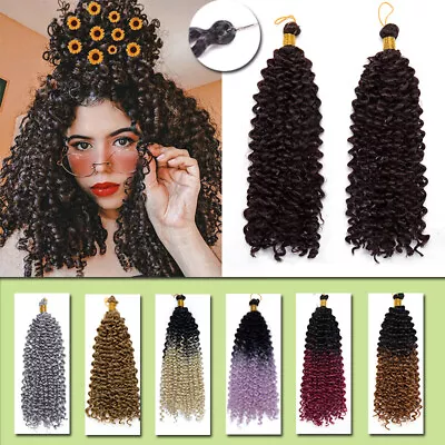 8-14  Water Wave Crochet Braids Marley Deep Curly Hair Extensions Real As Human • $51.20