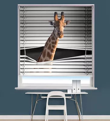 £112.78 • Buy Giraffe Peeking Through Window Printed Picture Photo Roller Blind Blackout