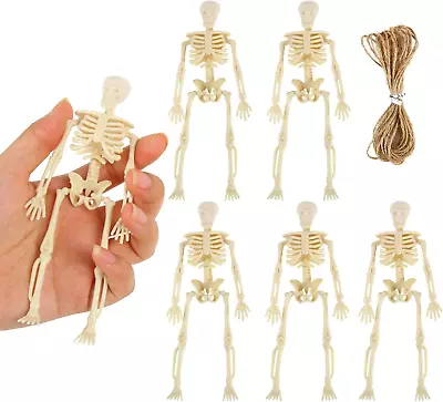 Skeletons For Halloween Decor 6 Piece Mini Seleton Figurines 6” Small Skeleton  • $9.40