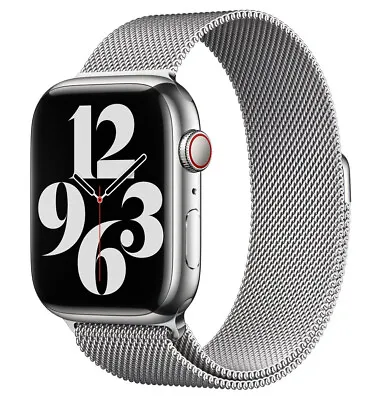 $102.16 • Buy Genuine Apple Milanese Loop Watch Strap Band - 44mm/42mm/45mm - Silver