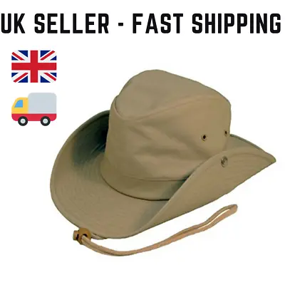 £11.49 • Buy Australian Style Bush Hat With Chin Cord & Studs. 3 Colours & FAST DELIVERY 🚚