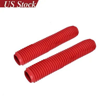 Red Rubber Motorcycle Front Fork Dust Cover Gaiter Gaitors Boots Shock Absorber • $28.49