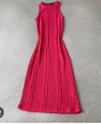 Zara Sold Out  Pink Cable Midi Knit Dress S • £17