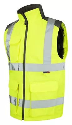 Big Mens Leo Torrington Workwear Bodywarmer In Yellow 2XL To 6XL • £41.99