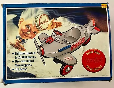 Vintage Coca-Cola Die Cast Model Plane Pedal Vehicle  Silver Edition   • $34.99