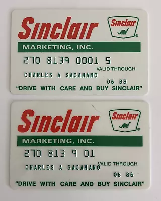 Vtg Lot Of 2 Sinclair Marketing Inc Credit Cards Expired 1986 1988 A3-18 • $19.99