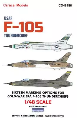 Caracal Decals 1/48 REPUBLIC F-105B/D THUNDERCHIEF Cold War Era Fighter • $15.50