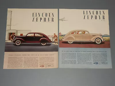 $9.99 • Buy 2 1936 Lincoln Zephyr Ads V-12 Engine