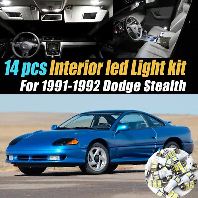 14pc Super White Car Interior LED Light Bulb Kit For 1991-1992 Dodge Stealth • $15.66