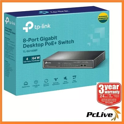 NEW TP-Link TL-SG1008P V6 8-Port Gigabit Desktop Switch With 4-Port PoE Fanless • $108.90