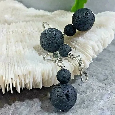 $11.88 • Buy 3 Aromatherapy Diffuser Essential Oil Lava Stone Charms Suit Bracelet Necklace 