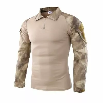 Mens Tactical Shirt US Army Military Hunting Long Sleeve T- Shirt Hiking Camping • $28.99