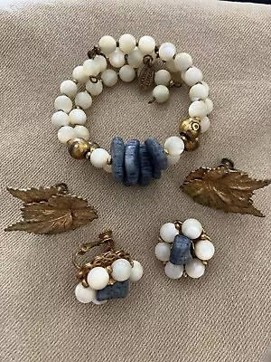 Vintage Miriam Haskell Stretch Bracelet And Earrings • $19.99