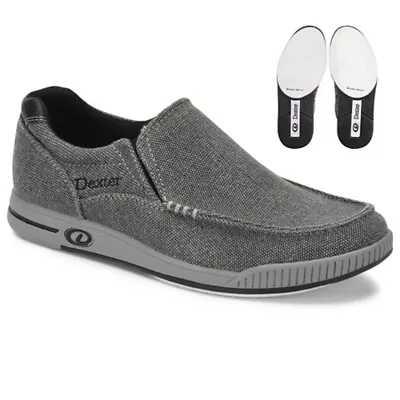 Mens Dexter Comfort KAM Canvas Bowling Shoes Grey Sizes 7 - 14 • $74.95