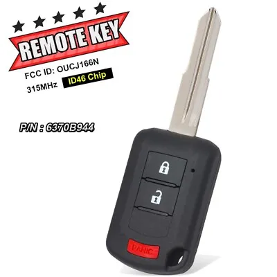 Remote Key For Mitsubishi Outlander 2016 2017 2018 2019 Fob OUCJ166N 6370B944 • $21.10