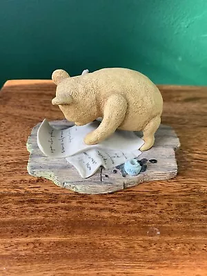 Disney Border Fine Arts Classic Pooh - Pooh Writing Figurine A0064 • $22.38