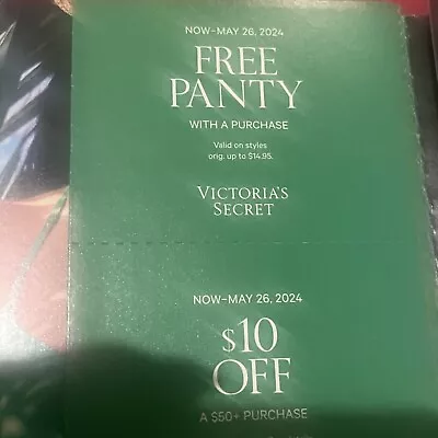 Victoria’s Secret PINK PANTY Coupons $10 Off $50  + $25 Off $100 Exp. 5/26 • $6.99