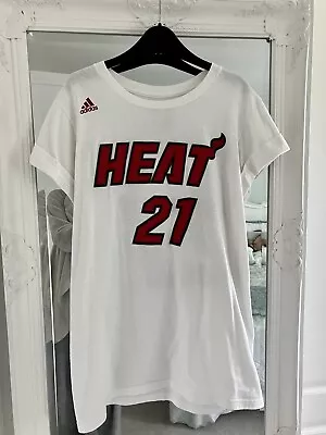 Adidas Miami Heat NBA White & Red T-Shirt (Size S) • £7