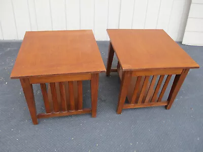 64344 Pair  RIVERSIDE Furniture Mission Oak Lamp Table Stand Nightstands • $235