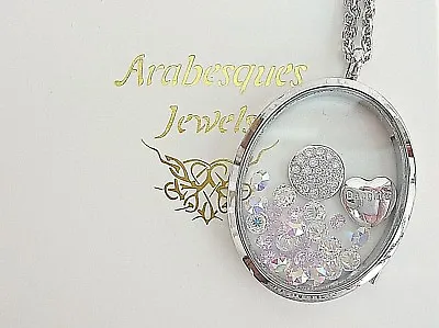 ARABESQUES CHARM POTS  Daughter  Living Memory/floating Locket/necklace Silver • £30.99