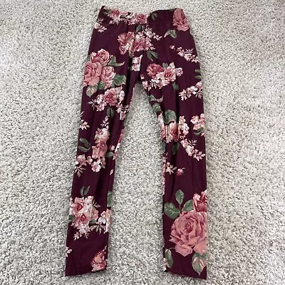 Womens Size XS Floral Print Leggings Elastic Waistband Multicolor • $9.99