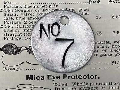 Number 7 Tag Aluminum Metal Tag Numbered Keychain Stamped Cattle Tag Mining Cow • $13.49