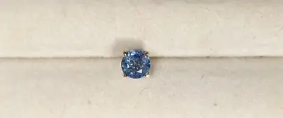 One Single Natural Blue Ceylon Sapphire Stud Earring 14K WG 4.5mm .50ct Round • $59.97