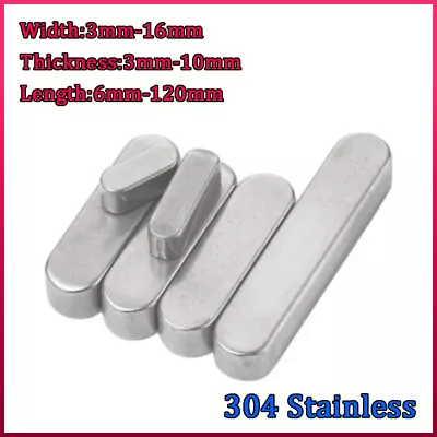 Parallel Keys Round Ends Drive Shaft 304 Stainless Steel 3mm To 16mm Thickness • $8.47