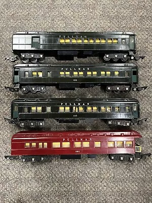 + American Flyer S Gauge Lot Of 4 Passenger Cars Green 652 653 & Red 654 *ST • $195