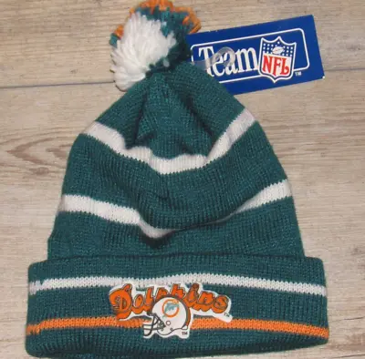 Miami Dolphins Vintage NFL Team Apparel Cuffed Winter Knit Hat Cap Size Men's • $20.39