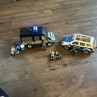Playmobil Police Van Truck. Car Bike Bundle • £17