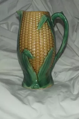 Antique Majolica Corn On Cob Jug Pitcher 8 1/2 Tall • £19.99