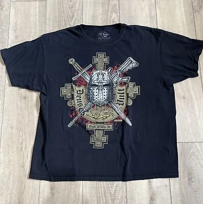 7.62 Design “Deus Vult” Black T-Shirt 2XL Military Warrior Crusades Goth • $19.95