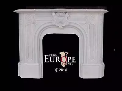 Beautiful Hand Carved Marble American Victorian Fireplace Mantel - Ny1 • $4500