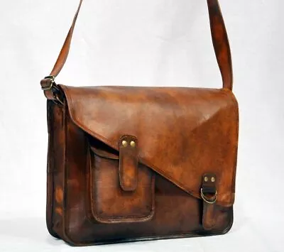 New Men Leather Vintage Messenger Shoulder Satchel Laptop Briefcase Bag Branded • $84.25