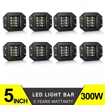 5  300W Flush Mount LED Lights Pods Backup Reverse Rear Bumper Off Road 4WD • $84.99