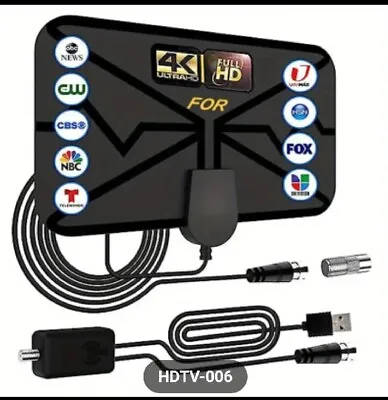 2023 Newest Portable HD TV Antenna - 4K 1080p Support For All TVs + 16.5ft Coax • $14.98