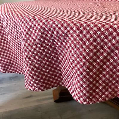 Target 60” Round Gingham Red And White Cotton Tablecloth • $19.89