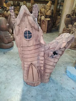 £350 • Buy Great Christmas Gift Idea Fairy House Sussex Chainsaw Carving Garden Wooden Art