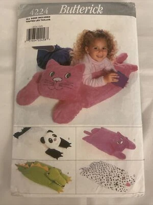 £6.50 • Buy Butterick 4224 Pattern Four Animal Pillow Pals Covers Panda Cat Dog Crocodile