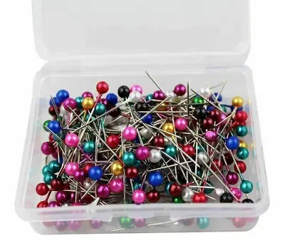 1.5in Straight Pins Assorted Colour Glass Head Stud Hemming Dressmaking Sewing • £2.83