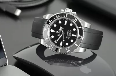 20mm Rubber Strap For Rolex Oysterflex Silicone Band With Clasp Replacement • £32.50